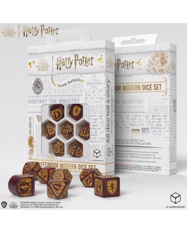 SET DE DÉS MODERNES HARRY POTTER - GRYFFINDOR ROUGE