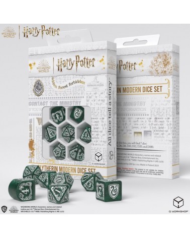 SET DE DÉS MODERNES HARRY POTTER - SERPENTARD VERT