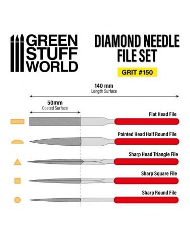 Diamond Needle Files Set - Grit 150