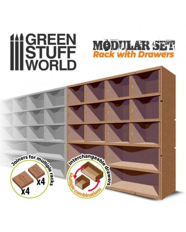 MDF Vertical rack with Drawers