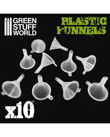 Plastic Funnels Pack 10x