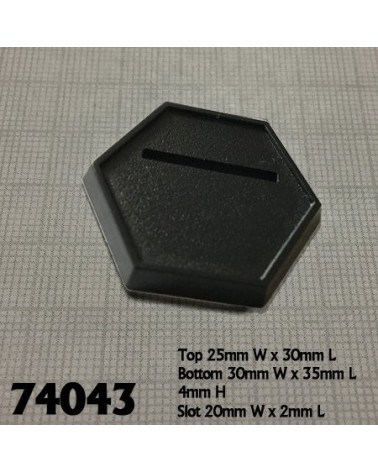 1 Inch Black Slotted Hex Gaming Base (20)