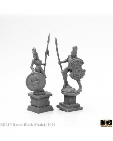 Amazon and Spartan Living Statues (Bronze)